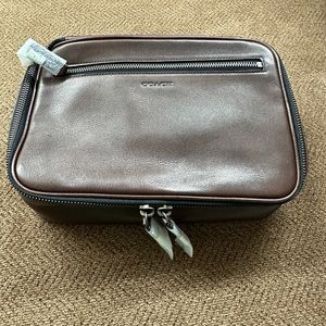 Coach Men’s Brown Leather Toiletry Bag